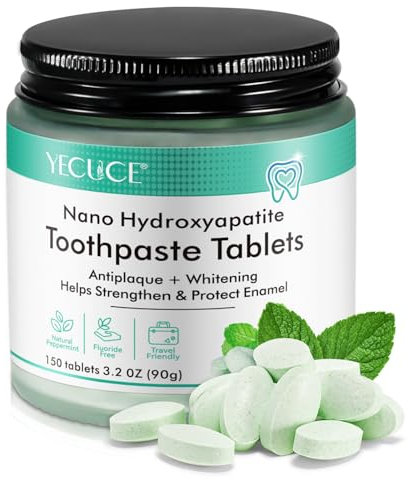 150 Toothpaste Tablets, Nano Hydroxyapatite Toothpaste, Chewable Toothpaste Tablet, Peppermint Flavored Strengthen Teeth, Clean Effectively, Protect Gums