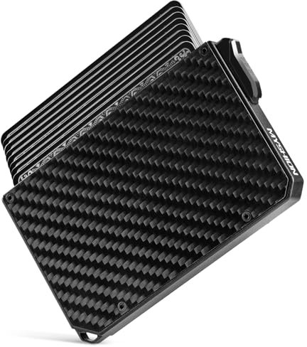 MYSHION Kartenetui Herren I Kartenhalter Herren I Kreditkartenetui Geldbeutel Herren für 8 Karten I Slim Wallet mit Geldklammer I Geldbörse Herren I Portmonee Herren I RFID Schutz I Carbon