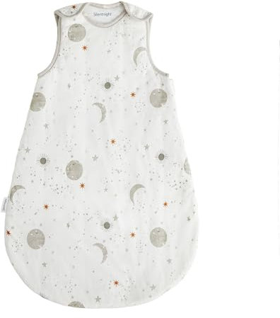 Silentnight Safe Nights Baby Sleep Bag 2.5 Tog Winter - Swaddle Wearable Blanket Sleeveless for 6-18 Months Breathable Soft Touch Cotton Jersey - 6-18 Months - Celestial