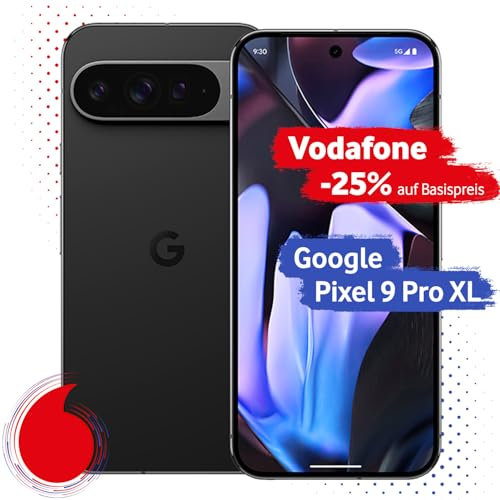 Google Pixel 9 Pro XL mit Vodafone Vertrag | Aktion: 25% Basispreis-Rabatt | 24 Mon. Vertragslaufzeit | in Obsidian | mit 128 GB Speicher
