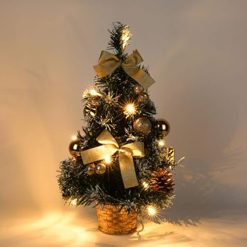 Albero Di Natale Da 40 Cm Con Luci | Albero Di Natale Illuminato | Albero Di Natale Artificiale Da Tavolo | Alberi Minuscoli Per Decorazioni Natalizie | A Batteria