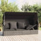 Willood Outdoor Loungebett mit Dach und Kissen Gartensofa Grau Poly Rattan