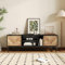 KecDuey TV Sideboard in Holzmaserung,Kommode,TV Schrank mit vielseitigem Stauraum,Buffets dreieckige Holzmaserung (150 x 38 x 55cm)