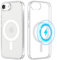 Yoedge Magnetica Cover per iPhone 16e Compatibile con MagSafe 6.1, Trasparente Custodia con Magneti Ultra Sottile Morbida Silicone TPU e PC Back Antiurto Protettiva Case per iPhone 16e, Trasparente