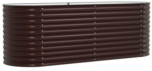 vidaXL Metallpflanzgefäß für Gartenarbeit im Freien Oval Verzinkter Stahl Langlebigkeit Rostbeständigkeit Modernes Design 240 X 80 81 cm Pflanzbehälter Pflanzkästen Groß Widerstandsfähig
