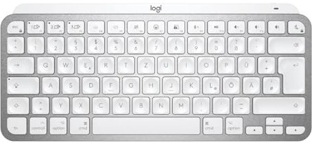 Logitech MX Keys Mini for Mac - Kabellose Tastatur, Tasten mit Hintergrundbeleuchtung, kompatibel mit MacBook Pro, MacBook Air, iMac, iPad - Deutsch QWERTZ-Layout - Pale Gray【Bulk - ohne Verpackung】
