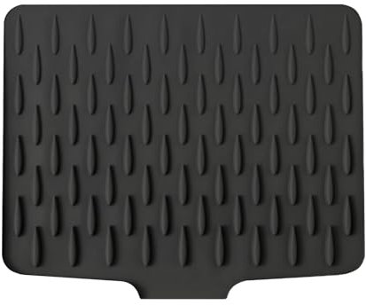 Cloudpower Silikon-Abtropfmatte, Abtropfmatte, rutschfeste Arbeitsplatten-Abtropfmatte, leicht zu reinigen, Arbeitsflächenschutz für Küchentheke, 40 x 32,5 cm (schwarz)