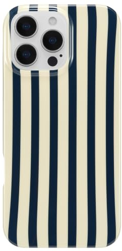 ZTOFERA for iPhone 15 Pro Max Case,Cute Vertical Stripes Pattern,Navy Blue | Trendy Girly Aesthetic Design,Glossy Back,Soft Bumper,Gifts for Women Girls,Drop Protection,Precision Cutouts