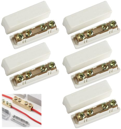5 PCS Morsetti di Collegamento 1000V 100A, Connettori per Fili Elettrici, Morsetti Elettrici per Connessioni Sicure, Morsettis di Giunzione Robusti in Ottone, Connettori per Cavi da 2,5 a 16mm²