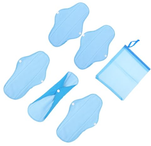 PENIKOKO Waschbares Damenbinde 6 Stück Pul Flügel Knopf Design Wiederverwendbare Menstruationsbinden Mittelstarker Harnfluss Reise Outdoor Damenhygiene