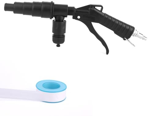 Fukaisu Coolant System Flush Gun, Heater Core Flush Kit, Air & Water Combo Flushing Set with Nozzles for 19-40mm Hoses Radiator Tankless Water Heater Cleaning Tool