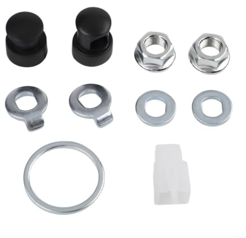 Honseadek Set di dadi di bloccaggio per bicicletta elettrica con rondella e copertura, albero in acciaio al carbonio da 12 mm e 14 mm per una vestibilità sicura (12 mm posteriore)