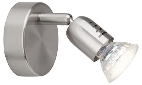 Brilliant Wandlampe Loona - 1-flammiger Wandspot in eisen mit einem GU10 LED Leuchtmitteln (wechselbar) - warmweiße Lichtfarbe mit insgesamt 300 Lumen - flexibel einstellbar durch schwenkbaren Kopf