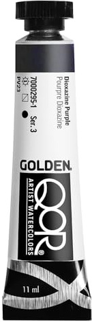 GOLDEN QoR Artist Watercolors, Dioxazine Purple, 11 ml Tube