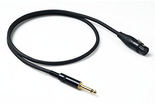PROEL CHL200LU1 - Cavo audio sbilanciato con connettori cannon XLR 3F Femmina a spina jack maschio mono 6.3 da 1mt, Nero