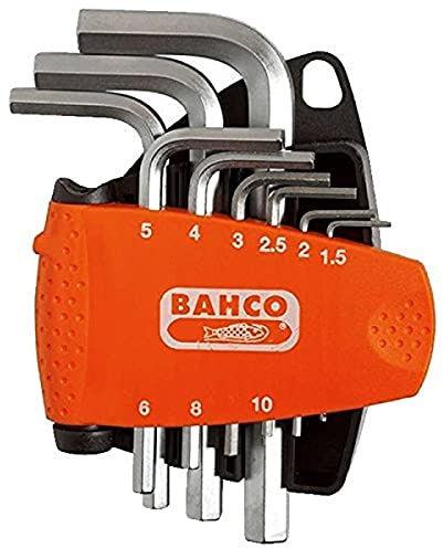 Bahco BE-9878 Hex Key Set 9 Piece | Metric Nickel Plated Allen Keys | Nickel plated metric Allen key set with corrosion resistance and compact holder