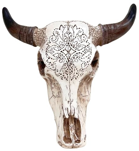 BestGiftEver Resin Wall Sculptures Tooled Bull Skull