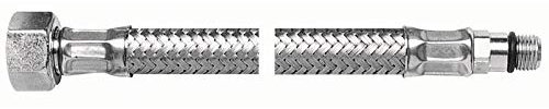 Panzerschlauch DN10 3/8 ÜM x M10x1 AG KURZ Edelstahl Flexschlauch Druckschlauch für Armatur alle Längen (500mm)