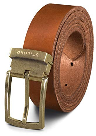 STILORD Vintage Echtleder Gürtel Herren Damen Retro Kürzbar Universal Ledergürtel Büffelleder, Farbe:veneto - braun | Schnalle antik - bronzen I, Größe:Universal 80-130 cm