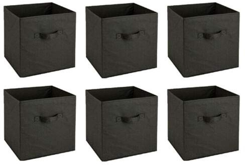 URBNLIVING Set of 6 Non-Woven Fabric Organiser Storage Boxes | Perfect for Organising Toys, Clothing, Books and Household Essentials with Fold-Flat Design and Multiple Colour Options