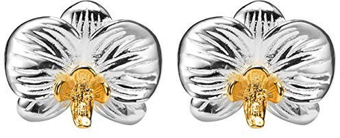 Helen de Lete S925 Sterling Silber Schmetterling Orchidee Einstellen (Ohrstecker)