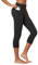 baleaf Sport Leggings Tasche Damen Caprihose Sommer 3/4 Kurze Sporthose 7/8 Blickdicht Leggings high Waist Yogahose Laufhose Fitnesshose Gym 7/8 Trainingshose AtmungsaktivBlumengarn Grau L
