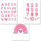 PREMYO Bilder Kinderzimmer Deko Mädchen - Alphabet ABC Poster Set Babyzimmer Wandbilder Schlafzimmer Regenbogen Rosa A4