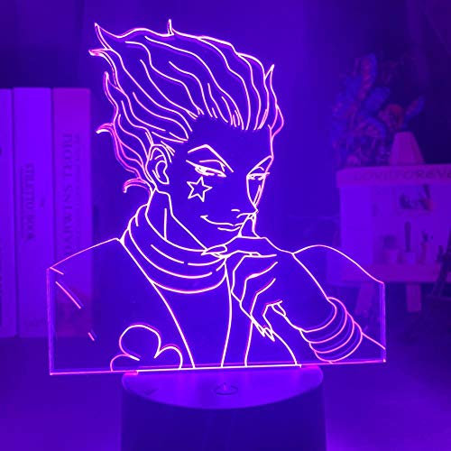 Anime Hunter X Hunter LED-Berührungssensor Buntes Nachtlicht Dekor Licht Coole 3D-Lampe Hisoka Gadgets als Kindergeschenk-7 Farben keine Fernbedienung