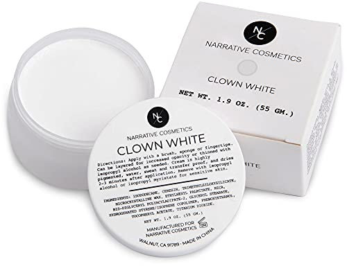 Narrative Cosmetics Schnell trocknendes Clown-Make-up für Gesichtsbemalung, SFX, Halloween, Film und Theater, 55 g