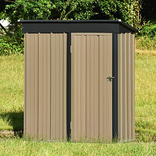 Metal Garden Shed 3X5FT 4X6FT 6X8FT Outdoor Storage Yard Tool Shed Tool Box Lockable (3X5FT)