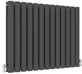 BYB Horizontal Column Anthracite Radiator, 600x767mm, 13+13 Bars, 5064 BTU, BS EN 442 Certified, Includes Wall Brackets, 15 Years Warranty
