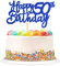Blumomon 3 Pack Happy 50th Birthday Cake Topper Blue Glitter Happy 50 Cupcake Topper Cheers to 50 Fabulous Cake Decoration for 50th Birthday Party Decoration Supplies