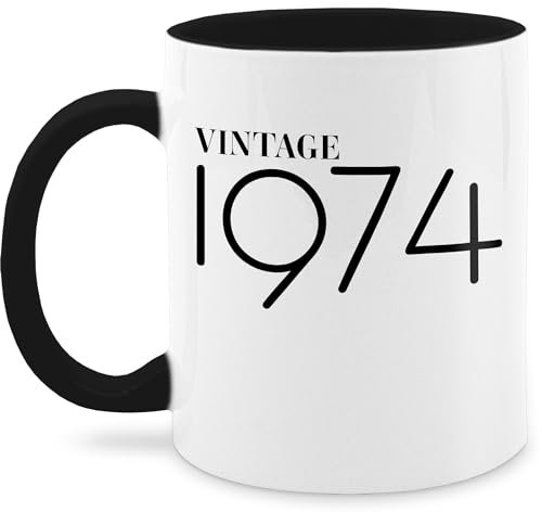 Tasse Tassen 325ml - 50. Geburtstag - 1975 Vintage - 325 ml - Schwarz - geschenke zum 50 geschenk jahre 50.geburtstag 1972 schokotasse geburtstagstasse frau 50er 1973 mug geburtstags-tasse (50)