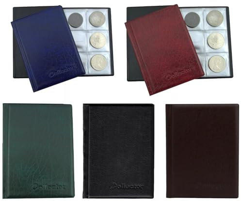 COLLECTOR Coin Album for 48 Large Coins – Compatible with Crown 5 Pound £5, 5€, 10€, 20€, 25€, 30€ and 50€ Coins (30-45 mm) Black
