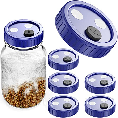 ZHANXUBIO Couvercle de culture liquide en plastique de qualité alimentaire avec membrane en PTFE et ports d'injection auto-cicatrisants pour champignons 70 mm,6pcs