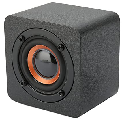 Mini Bluetooth Lautsprecher, Holzresonanzkabinett, Reiner Klang, Lange Akkulaufzeit, Kompatible Smartphones, Laptops, Tragbarer Kabelloser Retro Lautsprecher für Party, Reisen(Schwarz)