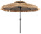 COSTWAY Sombrilla Terraza Exterior con Techo de Paja de PE, Sombrilla Hawaiana con 8 Varillas, Botón para Inclinación, Parasol Exterior con Doble Respiradero para Playa Patio Piscina (270cm)