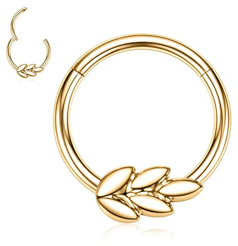 Septum Schmuck Gold Septum Ringe Septum Clicker Septum Nasenringe Daith Conch Smiley Orbital Helix Piercing Schmuck Nasenringe Hoops Daith Cartilage Conch Helix Ohrringe Septum Piercing 16G 8mm