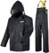 Navis Marine Heavy Duty Men's PRO Rain Suit Set - EN 343 Waterproof Jacket & Bib Trousers, 0.45mm PVC/PU for Outdoor Workwear JourneyMan WS-005(Black,S)