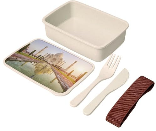 Fabulous Lunch Box Lunchbox mit Besteck Taj Mahal Indien Wunder der Monument – 700 ml