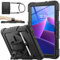 SEYMAC stock Custodia per Lenovo Tab M10 3rd Gen 10,1 Pollici 2022, Custodia Antiurto per Lenovo tab M10 con Proteggi Schermo/Porta Penna/Cinturino da Polso Girevole 360 e Supporto, Nero