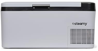Steamy-E Single Zone 18, Nevera de compresor portátil eléctrica, 20 Litros, Blanco, 12V / 230V, para Congelar y Enfriar de -20°C a +20°C, Ideal para Camping