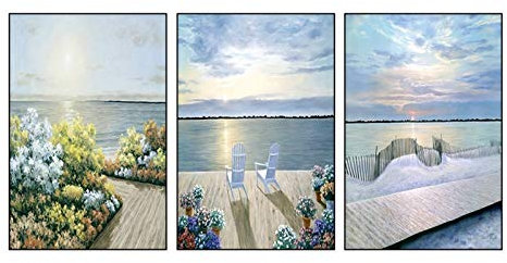 VejiA Triptychon zum Aufhängen, Gemälde, europäisches Wohnzimmer, Schlafzimmer, Veranda, Wandbild, Wandkunst, Dekoration, Gemälde