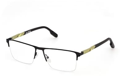 MARCOLIN Brille mit Sehstärke in mattem Schwarz für Herren optional mit Sonnenbrillentönung oder Blaulichtfilter, Rechteckig, gefertigt aus Metall, Modell: SP5068 (inklusive Brillenetui)