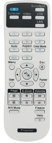 Mando a distancia universal para proyector compatible con proyectores Epson BrigHtLink, Powerlite Series, Home Cinema, EX/EB/VS/EMP