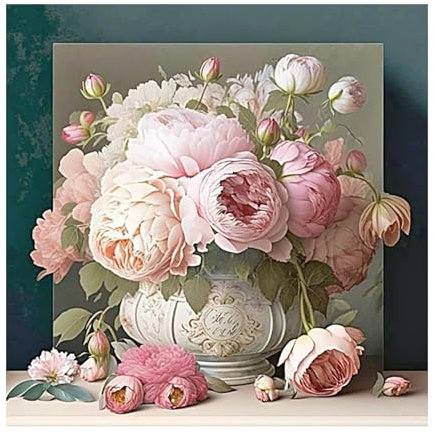 SHEGZHUC Diamond Painting Fleur pivoine 30x30cm Broderie Diamant Fleurs Peinture Diamant Fleur Peinture Diamant Adulte Broderie Diamant Kit Complet Point de Croix Salon Chambre Murale Décor Artisanat