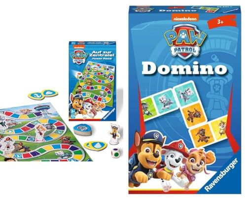 Ravensburger 22671 22671-Paw Zentrale-Mitbringspiel & Mitbringspiel - 20845 - Paw Patrol Domino - Das bekannte Legespiel für Kinder ab 3 Jahren, Paw Patrol Spielzeug, Paw Patrol Geschenke