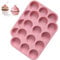 2 Piezas Moldes Magdalenas Silicona - Molde Silicona Horno sin BPA, con Revestimiento Antiadherente - Reutilizables Molde Magdalenas Horno para 24 Magdalenas, Apto para Lavavajillas (Rojo) (Rosa)