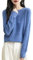 Chanyarn Maglione Girocollo da Donna in 100% Lana Merino 2025 Maglione Lavorato a Maglia Senza Cuciture a Maniche Lunghe (Star Blue,L)