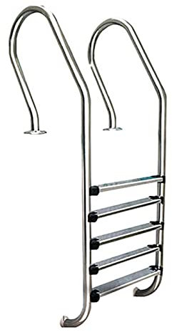 Stainless Steel Swimming Pool Handrail Swimming Pool Ladder, 2-5 Step In-Ground Stainless Steel Step for Indoor or Outdoor Pool, with Anti-Skid Pedal, 440 Lbs Capacity